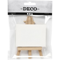 Mini Canvas Paneel met Schildersezel Wit 8x6 cm 1cm dik