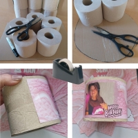 DIY Schijt aan je leeftijd taart wikkels zwart