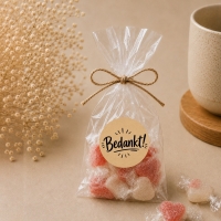 Kraft stickers bedankt 50 stuks 4cm