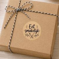 Kraft stickers eet smakelijk 50 stuks 4cm