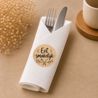 Kraft stickers eet smakelijk 50 stuks 4cm