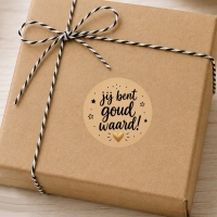 Kraft stickers bedankt collega 50 stuks 4cm