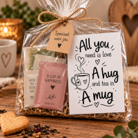 Theekaarten hug in a mug A6 &ndash; 25 stuks