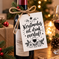 Kerstkaarten humor eet drink overleef A6 &ndash; 25 stuks