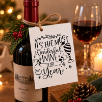 Kerstkaarten most wonderful wine A6 &ndash; 25 stuks