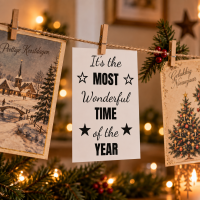 Kerstkaarten most wonderful time A6 &ndash; 25 stuks