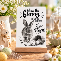 Paaskaarten follow the bunny A6 &ndash; 25 stuks