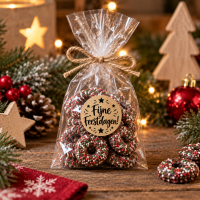 Kerststickers fijne feestdagen 50 stuks 4cm