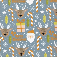 Kerst Inpakpapier Rendier 50cm - rol 5 Meter