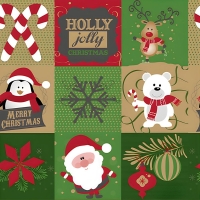 Kerst Inpakpapier met Kerstfiguren 50cm rol Meter