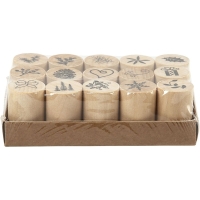 Deco Art Kerststempels Hout 20 mm &ndash; 15 Stuks