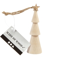 Kersthanger houten Kerstboom 9cm