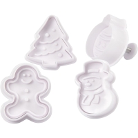 Uitsteekvormen met stempel Kerstmis 4 stuks