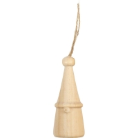 Houten hanger gnoom kerstkabouter 6x2,5cm