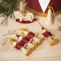 Blank houten Kerstsoldaat kersthanger 9x3cm