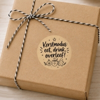 Kerststickers eet drink overleef 50 stuks 4cm