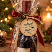 Stickers Kerststress drink meer wijn 50 stuks 4cm