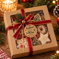 Stickers Kerststress eet Kerstkransjes 50 stuks 4cm