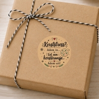 Stickers Kerststress eet Kerstkransjes 50 stuks 4cm