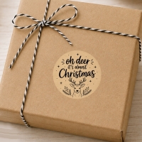 Stickers Oh Deer It's Almost Christmas 50 stuks 4cm