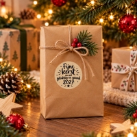 Stickers Fijne Kerst gelukkig 2027 50 stuks 4cm