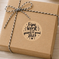 Stickers Fijne Kerst gelukkig 2027 50 stuks 4cm