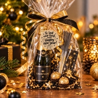 Stickers laat voor Kerst Happy New Year 50 stuks 4cm